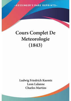 Cours Complet De Meteorologie (1843)
