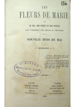 Les Fleurs de Marie 1863 r.