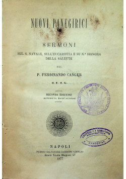 Nuovi Panegirici / Orazioni Funebri ok 1878 r.