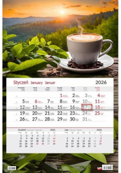 Kalendarz 2026 jednodzielny Kawa
