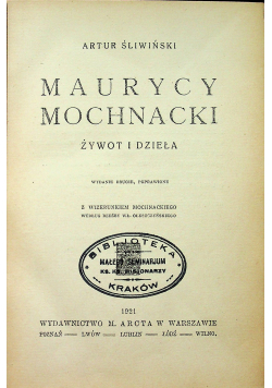 Maurycy Mochnacki 1921r