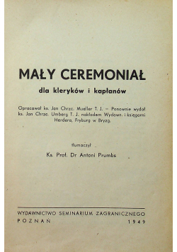 Mały Ceremoniał dla kleryków i kapłanów 1949 r.