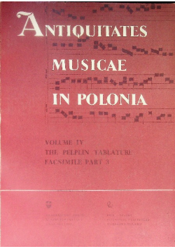 Antiquitates musicae in Polonia Volume IV