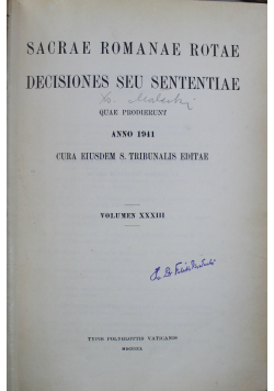 Sacrae Romanae Rotae Decisiones Seu Sententiae Tom XXXII