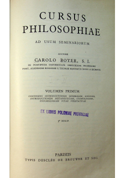 Cursus Philophiae 2 tomy 1935r