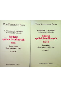 Kodeks spółek handlowych tom 1 i 2
