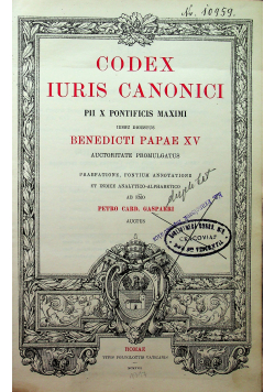 Codex iuris canonic pil X pontificis Maximi 1917 r.