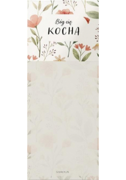 Notes z magnesem - Bóg cię kocha - kwiaty