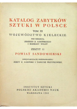 Katalog zabytków w Polsce tom III zeszyt 11