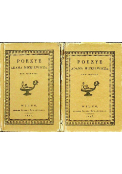Poezye Adama Mickiewicza 2 tomy reprint z ok 1823 r miniatury
