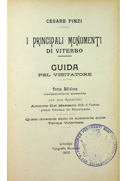 I Principali Monumenti di Viterbo 1905 r.