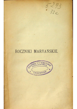 Roczniki Maryańskie 1902r.