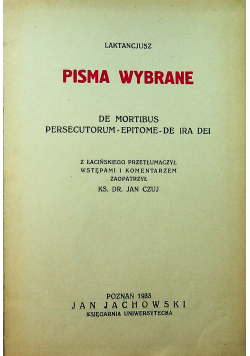 Laktancjusz pisma wybrane 1933 r.