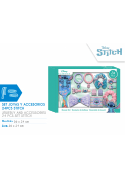 Zestaw akcesoriów do włosów i biżuterii Stitch 24 elementy ST00101