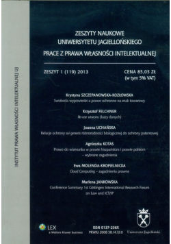 Zeszyty Naukowe Uniwersytetu Jagiellońskiego : 119 : 2013