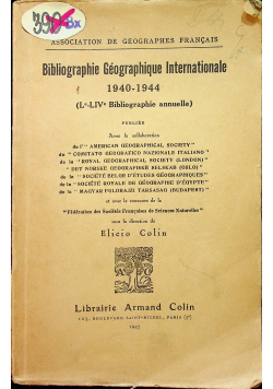 Bibliographie Geographique Internationale 1947 r