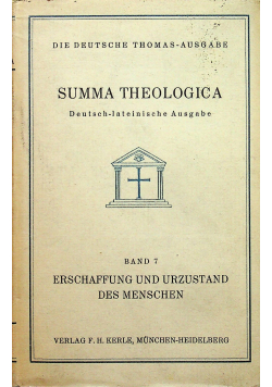Summa Theologica Band 7 Erschaffung und Urzustand des Menschen 1941 r.