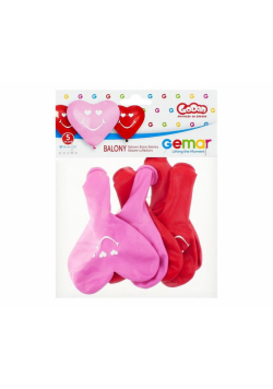 Balony premium Uśmiechnięte serca 5szt