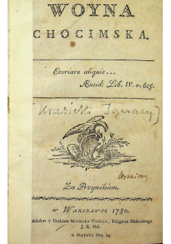 Woyna Chocimska 1780 r.