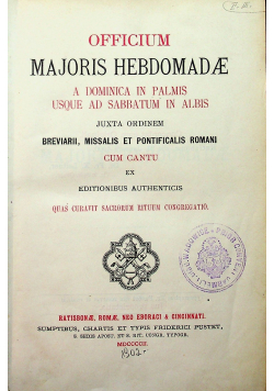 Officiu majoris hebdomada 1902 r