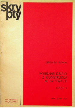 Wybrane działy z konstrukcji metalowych część 3