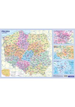 Podkładka edukacyjna MAPA ADMINISTRACYJNA POLSKI z kodami pocztowymi