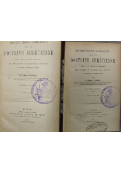 Instructions sommaires sur la Doctrine Chretienne  1901 r 2 tomy