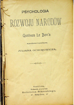 Psychologia rozwoju narodów ok 1897 r.