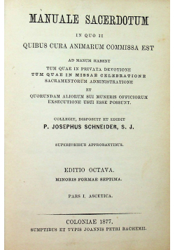 Manuale Sacerdotum 1877 r