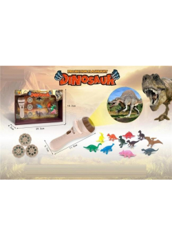 Projektor dinozaur na baterie z 12 dinozaurami