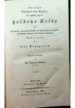 Des Heiligen Thomas Von Aquin des englischen Lehrers Goldene Kette 1847 r