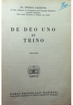 De Deo Uno et Trino / De Verbo Incarnato 1946 r.