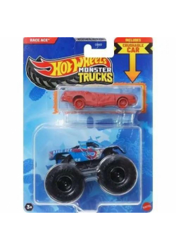 Hot Wheels Monster Trucks Pojazd 1:64 + auto JCG42