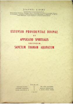 Extensio Providentiae Divinae et Applicatio Spiritualis