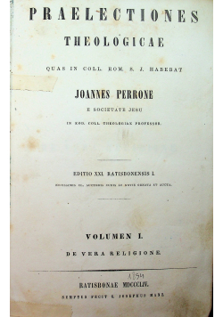 Praelectiones Theologicae 3 Tomy 1854 r.