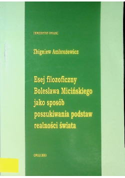 Esej filozoficzny Bolesława Micińskiego