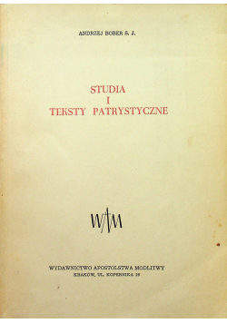 Studia i teksty patrystyczne