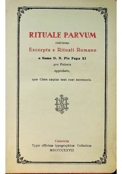 Rituale Parvum 1937 r.