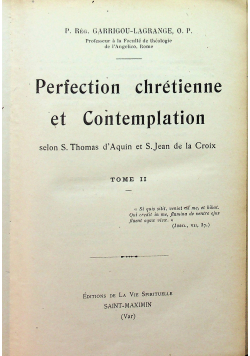 Perfection chretienne et Contemplation Tome II 1923 r.