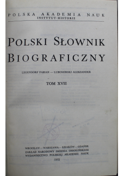Polski Słownik Biograficzny Tom XVII