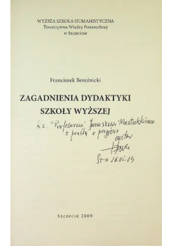 Zagadnienia dydaktyki szkoły wyższej