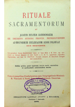 Rituale Sacramentorum 1892 r.