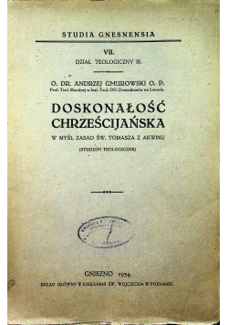 Doskonałość Chrześcijańska 1934 r.