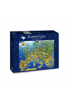 Puzzle 1000 Mapa z zabytkami Europy