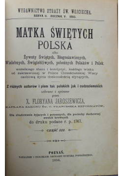 Matka świętych Polska część III 3 miesiące 1894 r.