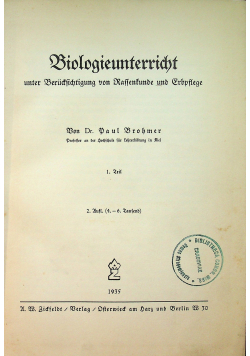 Biologieunterricht Tom I 1935 r.