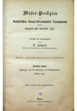 Muster Predigten Katholischen Kanzel Beredsamkeit Deutschlands Zwolfter Band 1879 r