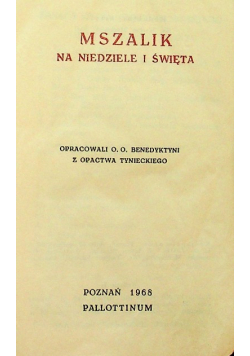 Mszalik na niedziele i święta