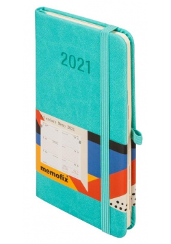Kalendarz 2021 Memofix A6 Turkusowy TDW ANTRA