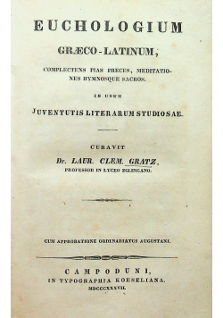 Euchologium Graeco Latinum 1837 r.